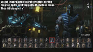 Mortal Kombat 角色選擇畫面，突出顯示 Triborg 和 Sub-Zero。 — 昏暗 壁紙