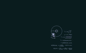 科學黑板圖表顯示軌道計算和太陽-地球軌道。 — 簡約暗黑美學 壁紙