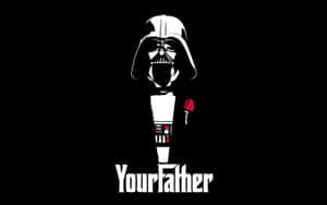 黑武士身穿禮服手持紅玫瑰帶有文字Your Father — 酷炫星際大戰 壁紙