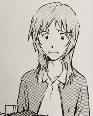 頭髮凌亂的動漫角色穿著襯衫和領帶的素描風格。 — 遊戲王 壁紙