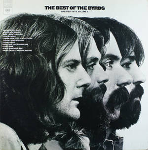 專輯封面上的四張重疊黑白肖像，描繪 The Byrds 樂隊成員。 — 岩石 壁紙