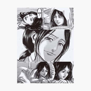 漫畫格描繪了一位女性在閱讀報紙時的情感反應。 — 阿姆斯特丹 壁紙