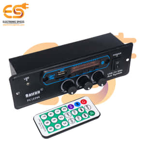 黑色汽車音響系統，帶遙控器，用於 USB FM 輔助輸入。 — 音樂 壁紙