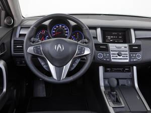 Acura汽車內飾，黑色皮革和銀色飾邊。 — Acura 壁紙