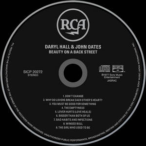 Daryl Hall & John Oates專輯《Beauty on a Back Street》的RCA唱片標籤，附曲目列表。 — 70年代動圖 壁紙