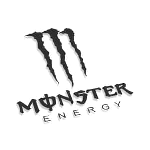Monster Energy標誌，帶有爪痕和粗體文字，白色背景。 — Monster Energy 壁紙