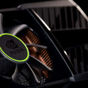 NVIDIA顯示卡散熱風扇，帶有綠色環和銅質散熱片。 — Pixel 4 壁紙