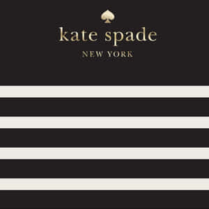 Kate Spade New York 標誌在黑色和奶油色條紋背景上。 — Kate spade 壁紙