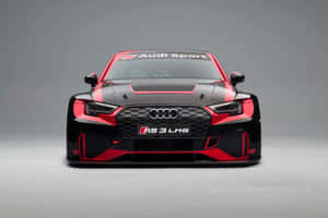 工作室拍攝的黑色和紅色 Audi RS 3 LMS 賽車。 — 奧迪 GIF 壁紙