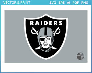 Raiders足球隊標誌，帶有頭盔臉和交叉劍。 — 運動 壁紙
