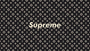 Supreme 標誌在 Louis Vuitton 字母圖案背景上 — BLACKPINK 標誌 壁紙