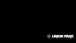 黑色背景上的白色 Linkin Park 標誌和文字。 — 暗色 壁紙