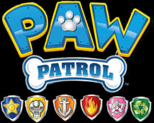 帶有六個角色盾牌的Paw Patrol標誌