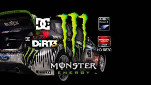帶有Monster Energy和Dirt 3標誌的拉力賽車，適用於遊戲。 — 泥土 壁紙