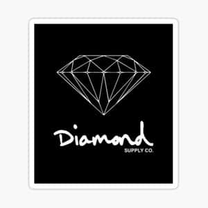 Diamond Supply Co. 標誌，黑色背景上帶有白色輪廓鑽石。 — 鑽石 壁紙
