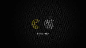 抽象數位桌布，發光的黃色文字形成一個形狀和 think new 字句。 — 4K iPhone 壁紙
