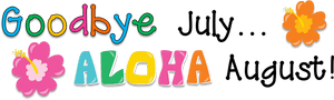 Goodbye Aloha 彩色文字配熱帶花卉黑色背景 — 掰掰 壁紙