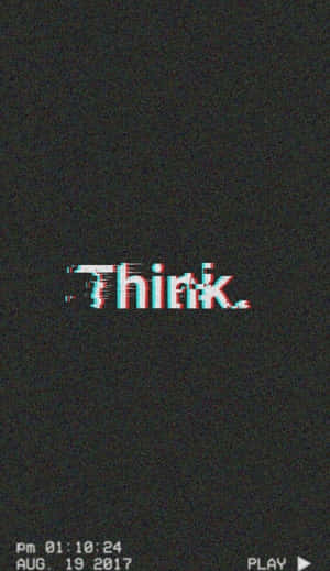 黑色背景上帶有紅色和青色的故障效果文字「Think」。 — 城市風景 壁紙
