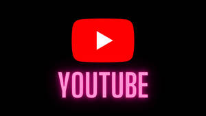 黑色背景上帶有發光粉紅色文字的YouTube標誌。 — YouTube 標誌 壁紙