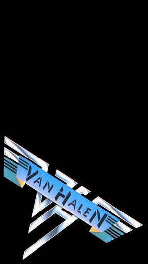 黑色背景上帶有金屬藍色和銀色設計的 Van Halen 樂隊標誌。 — 岩石 壁紙