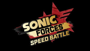 帶有紅色星爆和粗體文字的 Sonic Forces Speed Battle 遊戲標誌。 — 索尼克 壁紙