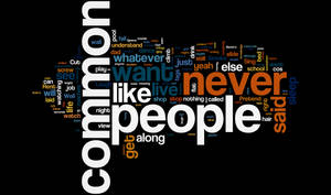 文字雲圖形，包含 common never people want like get along 等短語。 — 省電 壁紙
