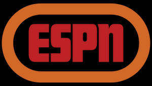 黑色背景上橙色橢圓形內帶紅色文字的ESPN標誌。 — 遊戲玩家標誌 壁紙
