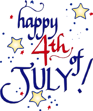黑色背景上帶有星星的「Happy 4th of July」文字