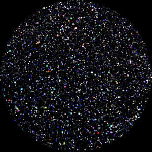 黑色背景上的多色亮粉圓形區域 — 星星 壁紙