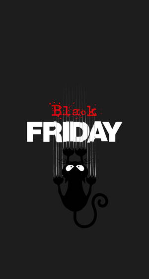黑色貓從繩子上懸掛，在Black Friday文字上方帶有紅色飛濺。 — 中性 壁紙