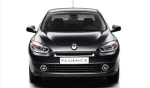 黑色雷諾 Fluence 轎車正面視圖 攝影棚拍攝 — 雷諾 壁紙