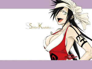 動漫角色 Shiba Kuukaku，穿著紅白服裝，黑髮戴頭帶。 — 花子君 壁紙