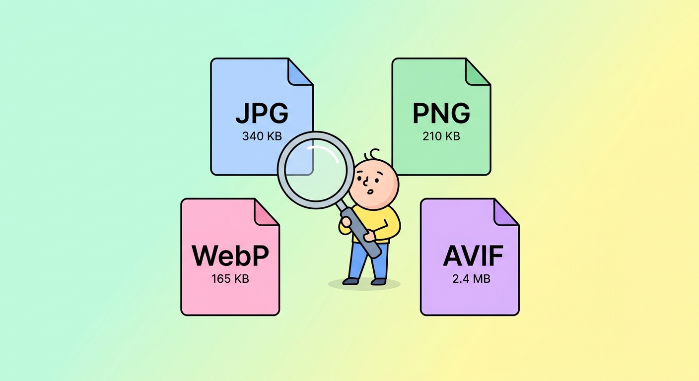 Image Format Cheat Sheet — JPG vs PNG vs WebP vs AVIF